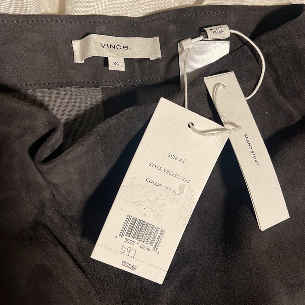 Vince suede leggings in grey color - Picture 3 of 3